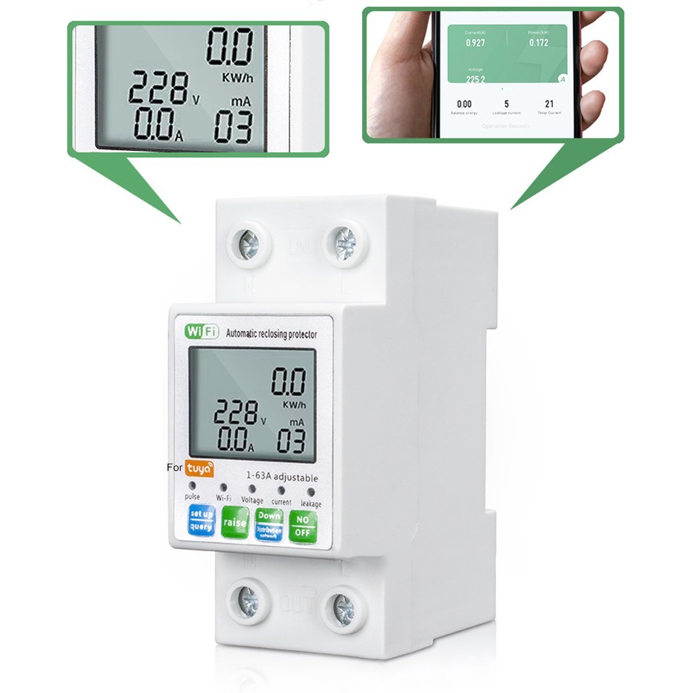 For Tuya Smart for reset Protector Switch for current Breaker Meter AC80-300V