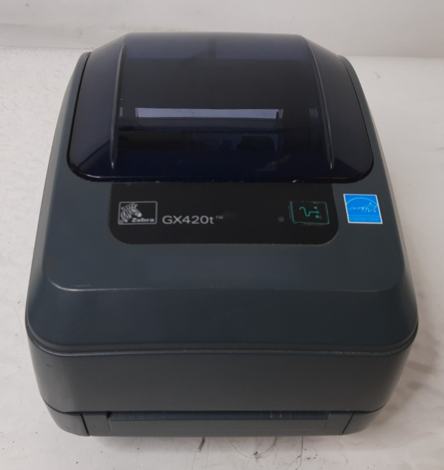 Zebra GX420t Thermal Label Printer - Power Tested - Loose Panel - No AC Adapter