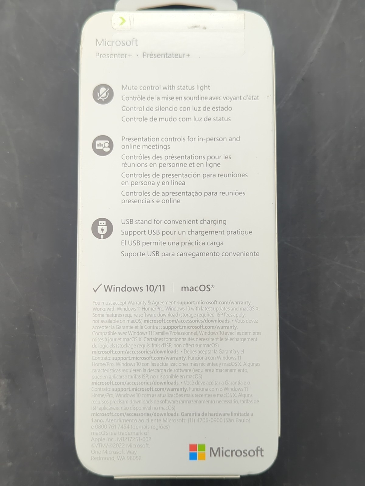 Microsoft Presenter+ 2023: Presentation Controls: Mute Control: USB Stand