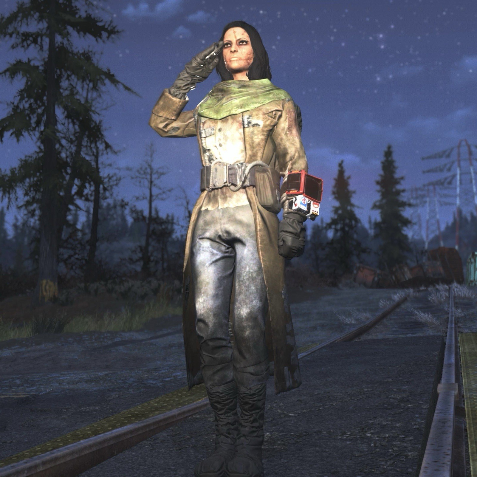 FALLOUT 76 ☢️ SUPER RARE Traveling Leather Coat Apparel Outfit PS4/PS5