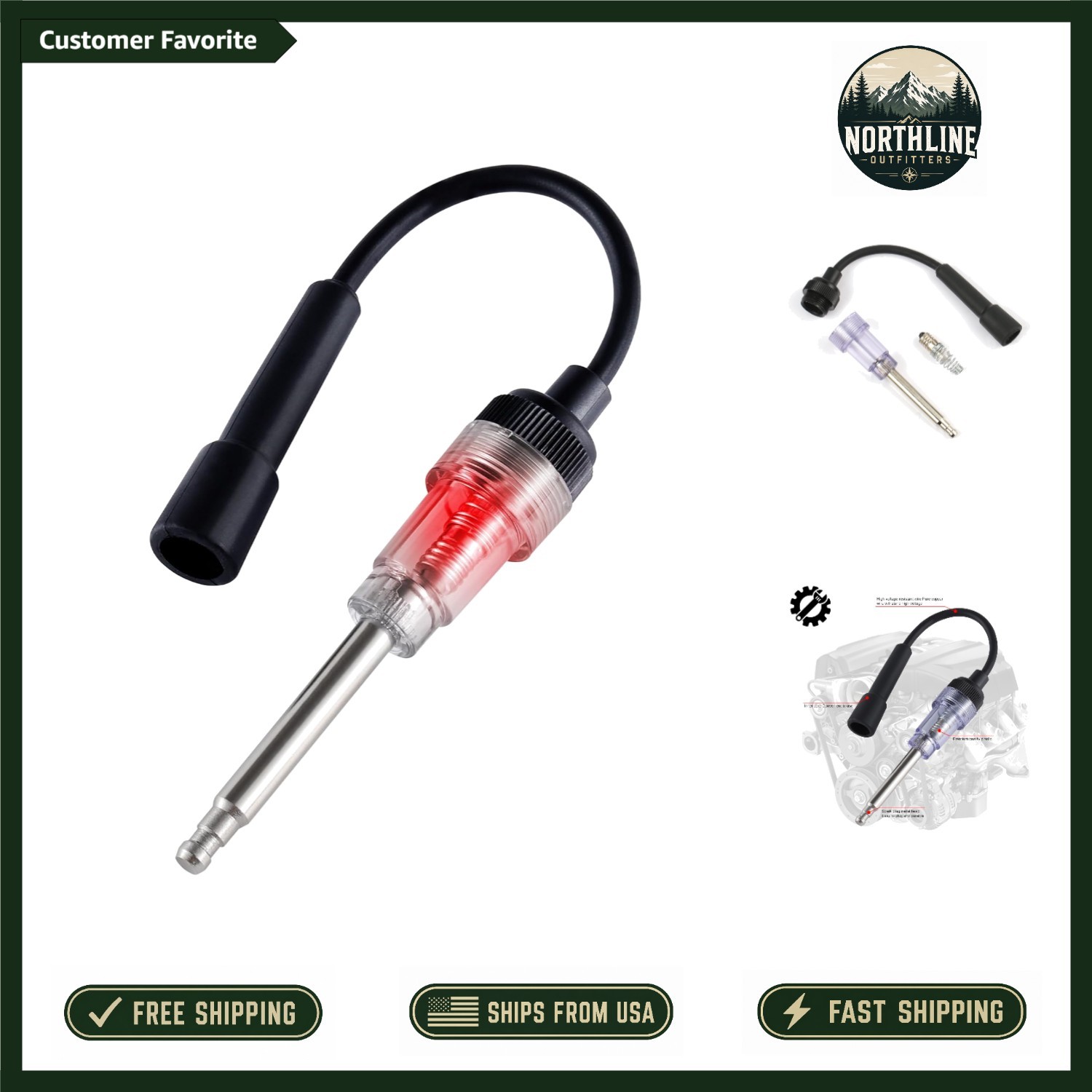 Universal Inline Spark Plug Tester: Quick & Durable Engine Diagnostic Tool
