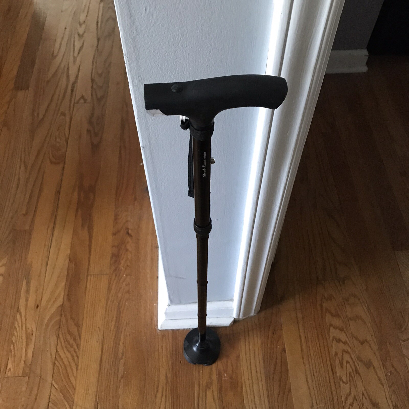 Cane Foldable Black Adjustable Steady Cane With Light Pre-owned
