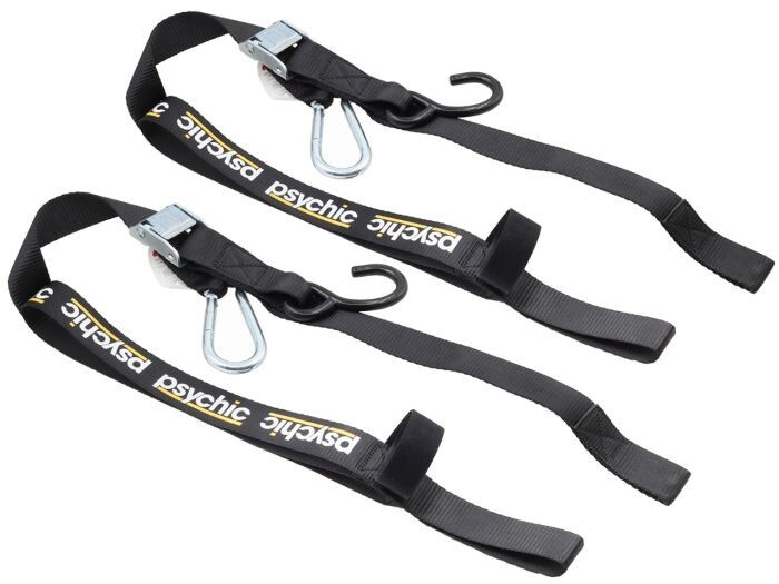 MOTORCYCLE & BIKE TIE DOWN STRAP 1.5" X 84"  Quick Adjust, Oversized Carabiner