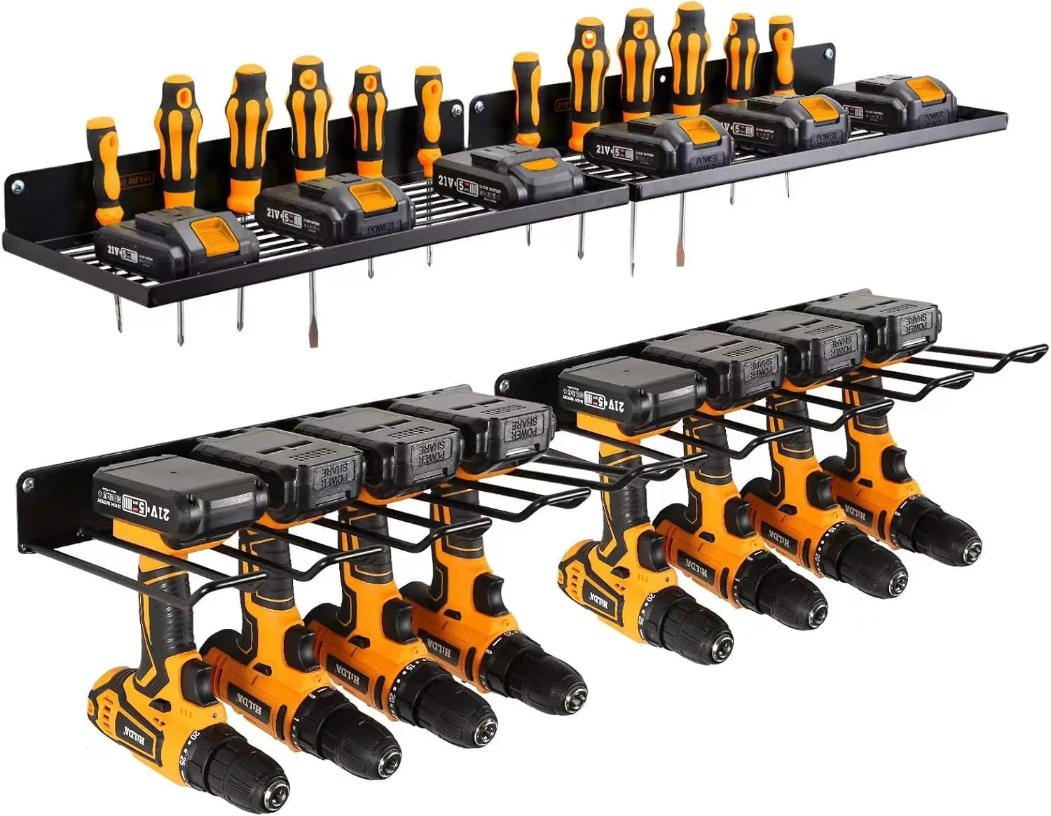 Power Tool Organizer With Charging Station Drill Holder Wall Mount Garage Sto...