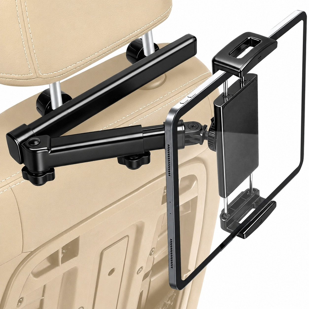 360° Rotating Car Headrest Phone Tablet Holder Adjustable Rear Seat Mount 5-13"