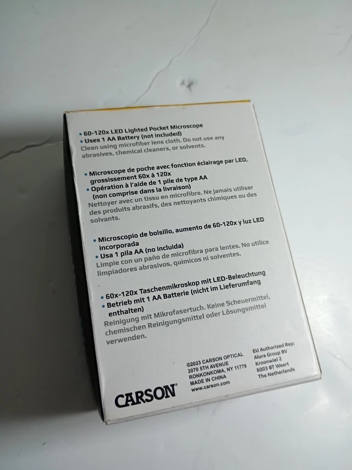Carson | MicroBrite Plus | LED Pocket Microscope | 60x-120x | MM300 | Gray | 107