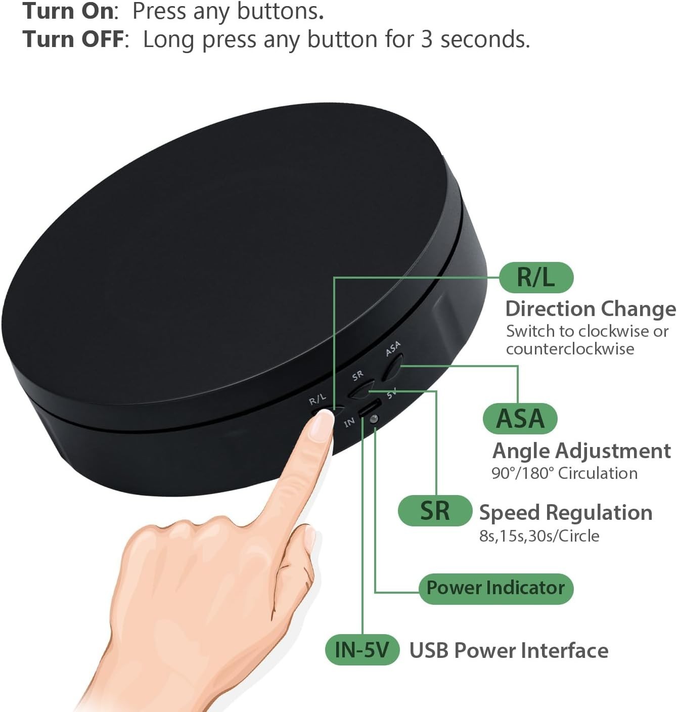 Motorized Rotating Display Stand, 5.7Inch 360 Degree Electric Rotating