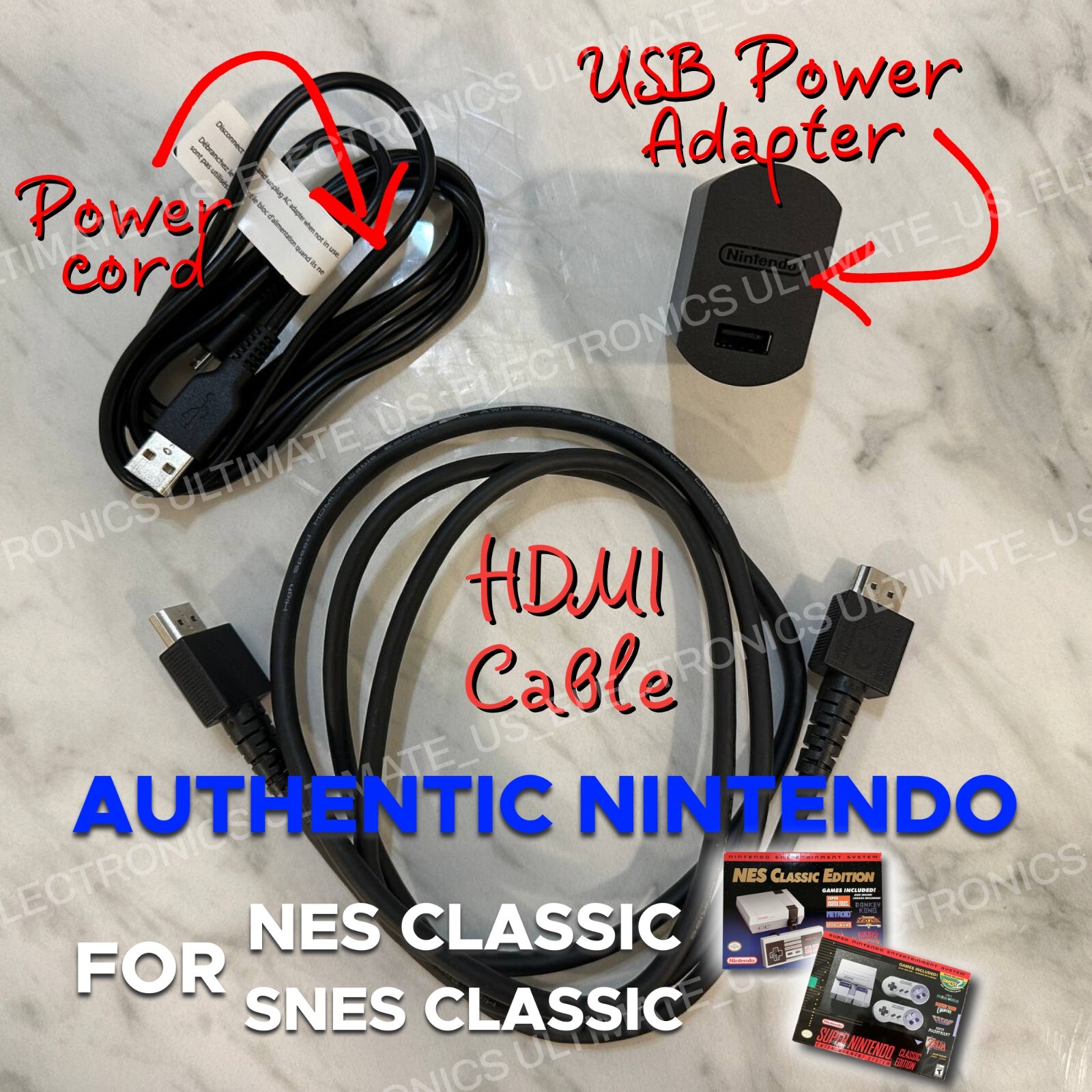 Official Nintendo OEM SNES/NES Classic Mini USB AC Power Adapter HDMI Poster Man