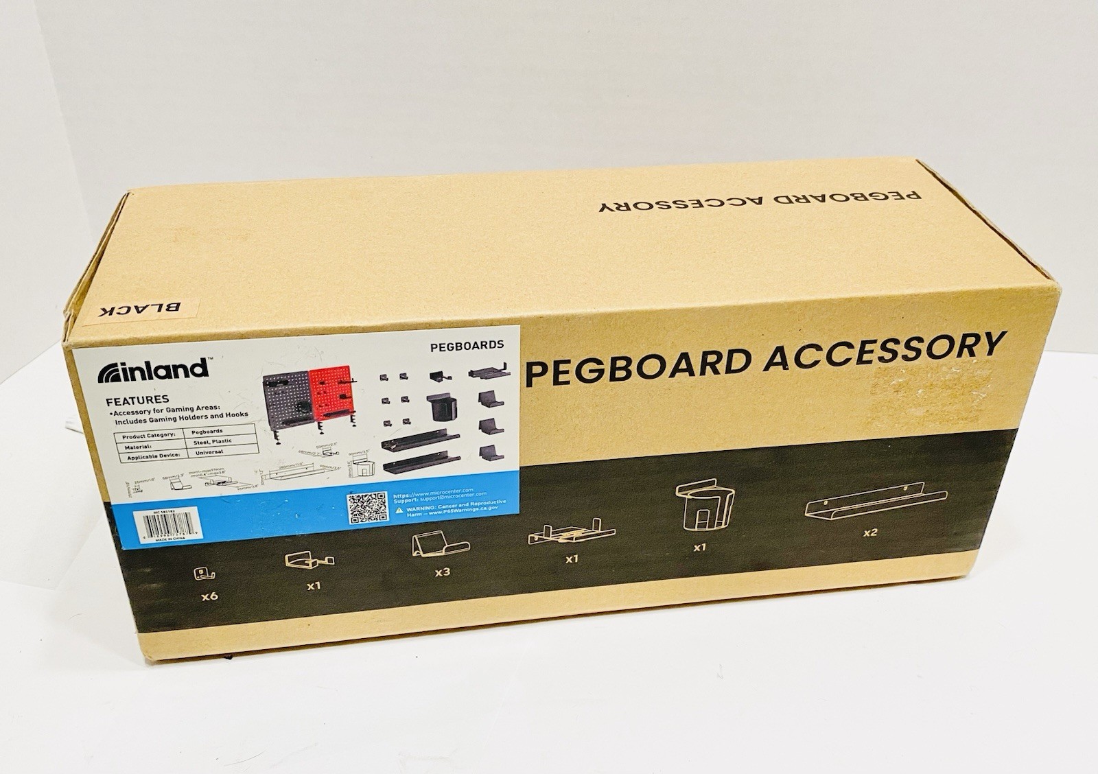 (14 pcs) Set Gaming Pegboard Accessories Set For Gaming Gear, Black, New