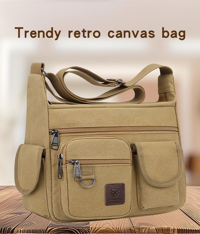Vintage Men's Canvas Messenger Shoulder Bag Crossbody School Book Bags Satchel