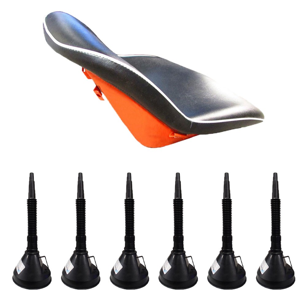 (1) Black/Orange Seat Assembly W/ (6) Funnels Fits Kubota L305 L3250 L3300 L3350