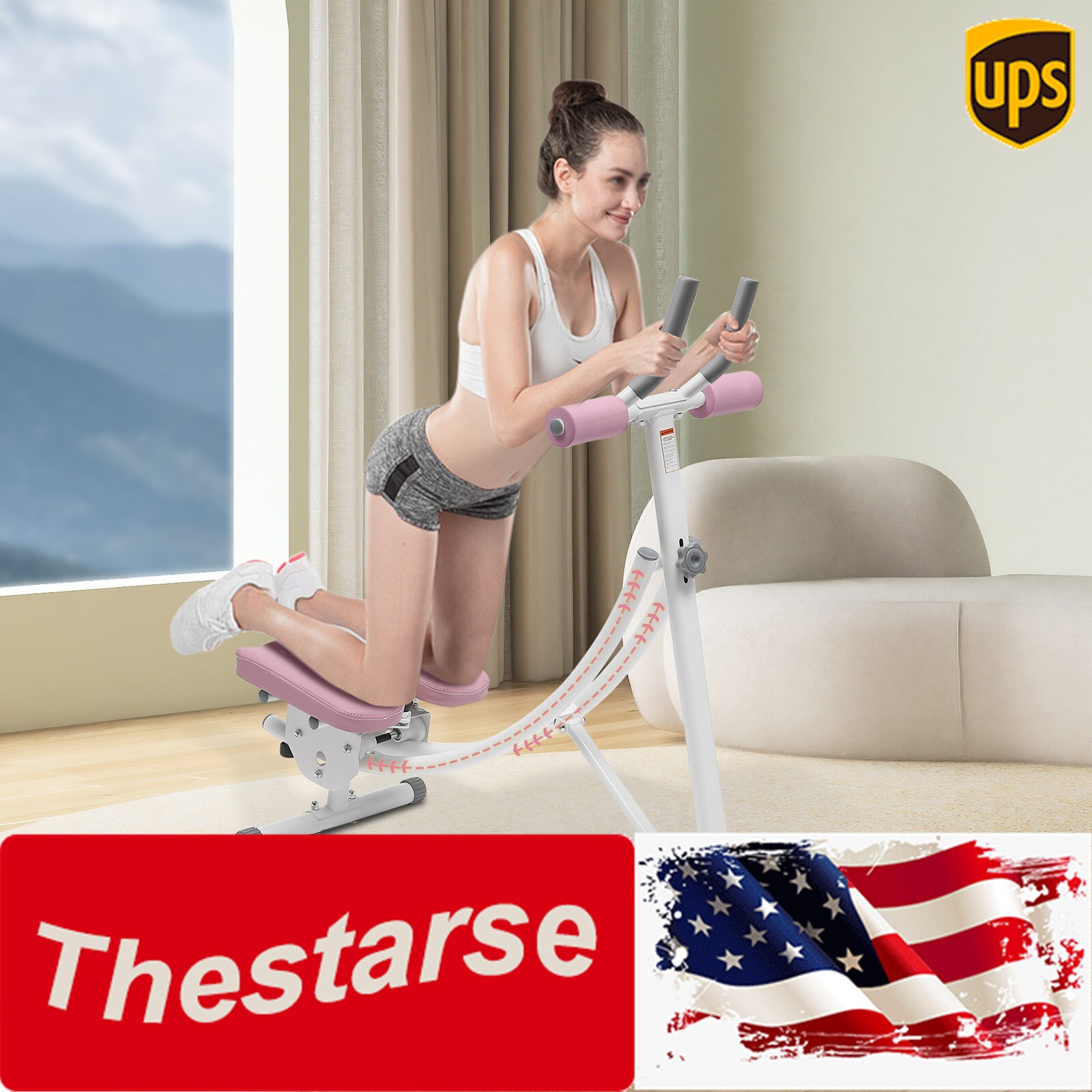Ab Machine Coaster Abdominal Crunch Trainer for Home Gym Core Abdominal Workout