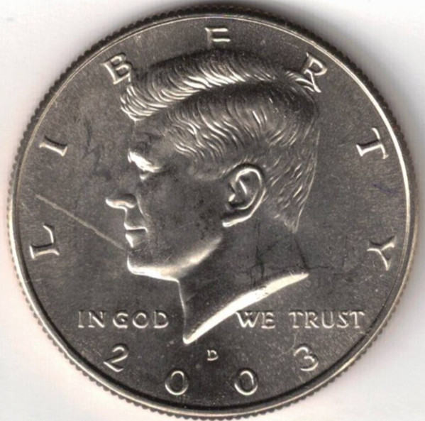 2003-D Denver Brilliant Uncirculated Kennedy Half Dollar Coin!