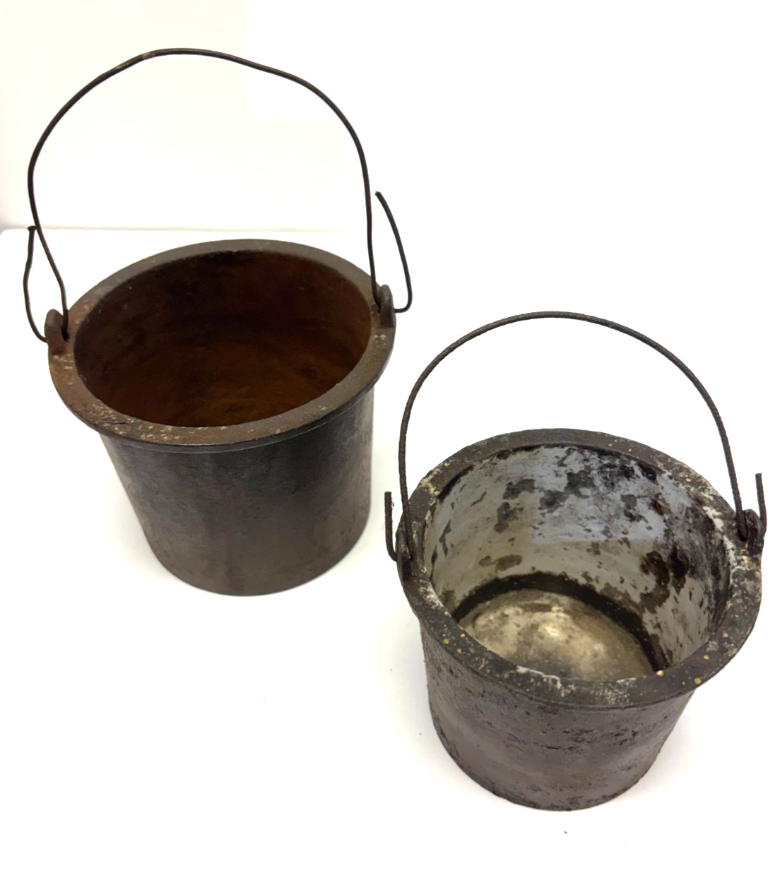 Antique Cast Iron Double Boiler Smelting Glue Pot, 3.75" Gate Marks, Pre 1890's.