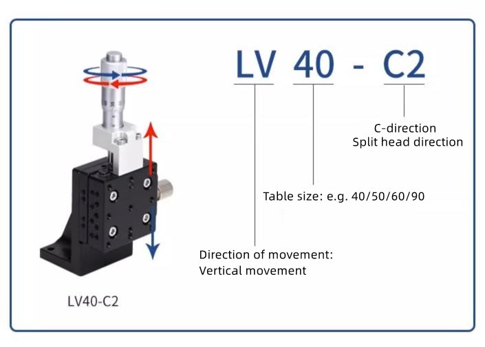 CNC XYZ axis slide LV50-C2 Vertical lifting precision displacement platform