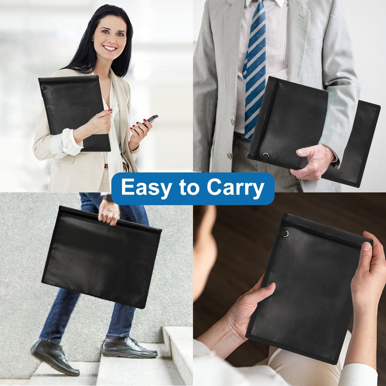 Faraday Bag 4 Pack – Waterproof & Fireproof Signal Blocking 4 Pack, Black