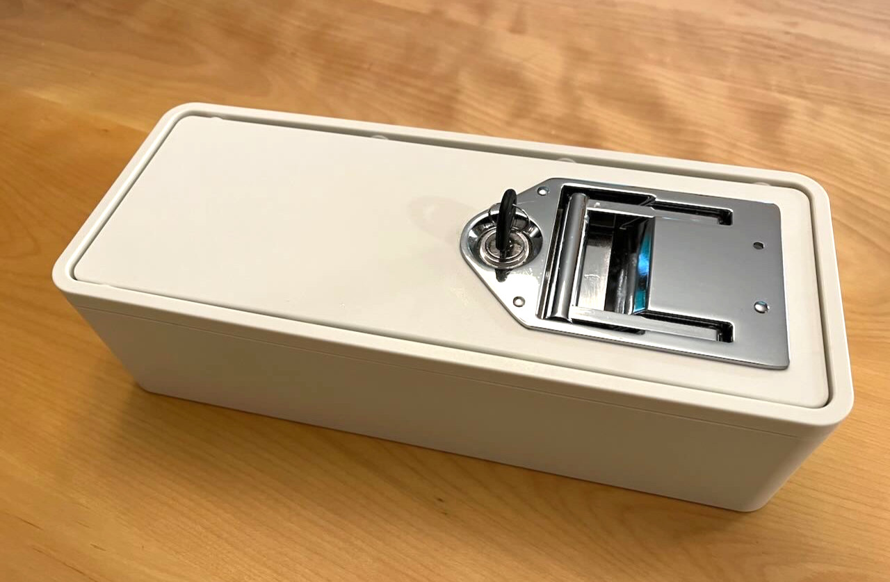 Medicine safe with key lock, white, from MEDICINE RX SAFE