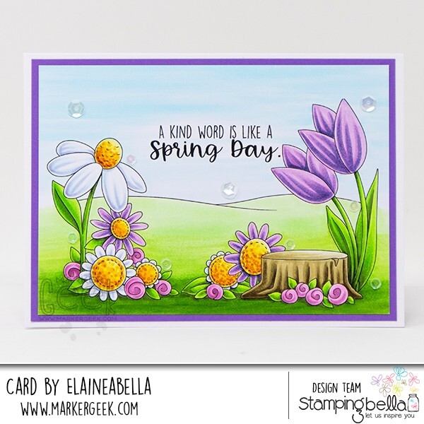 SPRING BACKDROP-Stamping Bella Cling Rubber Stamp-Craft-Whimsabella Background
