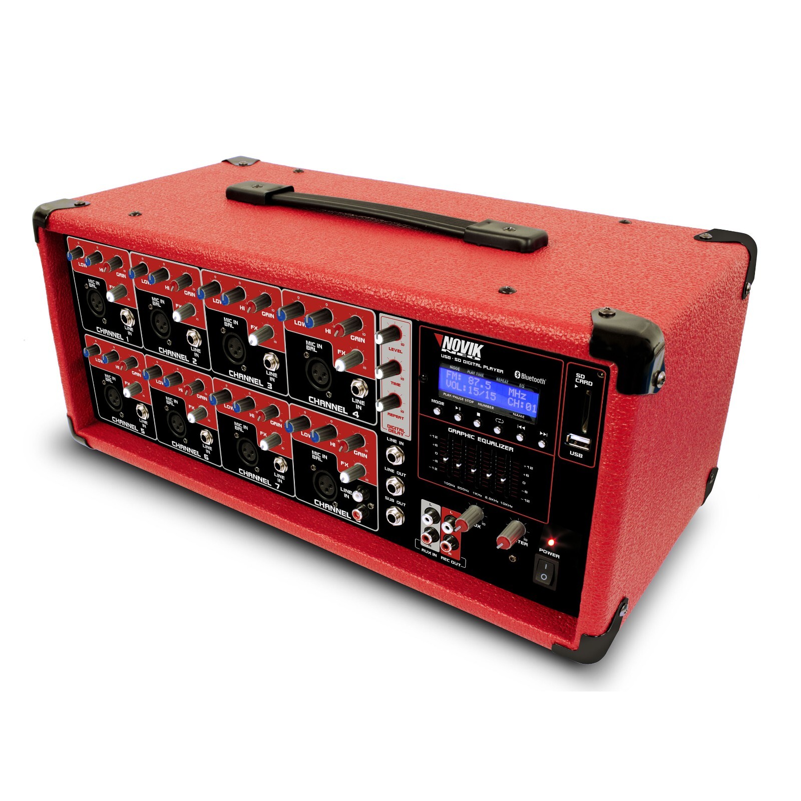 NOVIK NEO MIXER NVK 8500-BT | 8 Channel Powered Audio Mixer Professional Studio