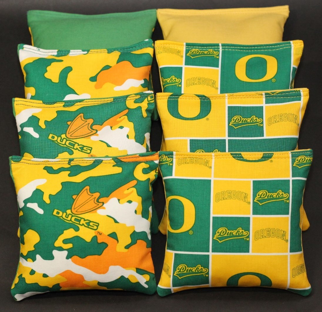 University of OREGON DUCKS CORNHOLE BEAN BAGS 8 ACA Regulation Bags Top Quality!