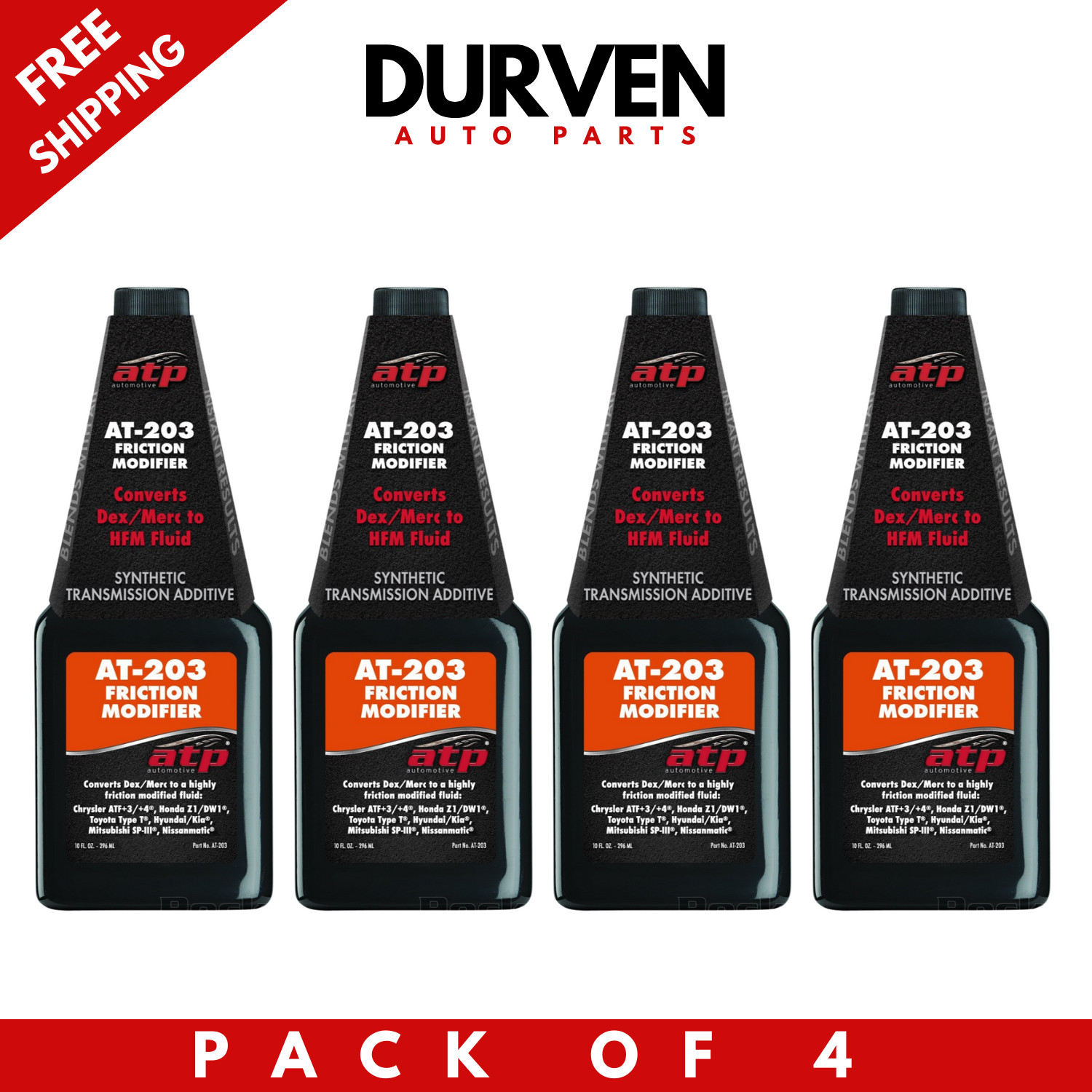 ATP AT203 Automatic Transmission Additive Fluid Synthetic Modifier (Pack of 4)