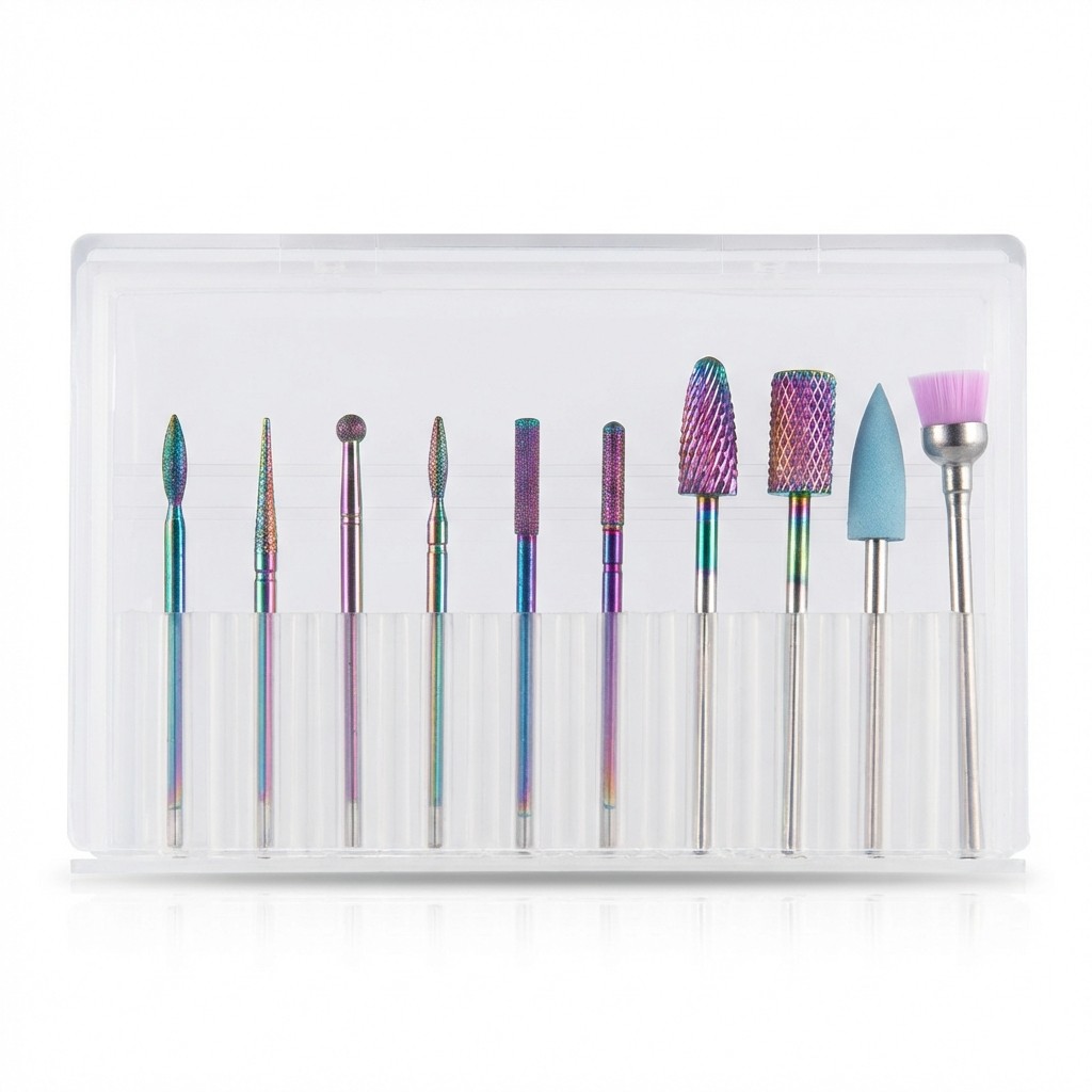 Professional Nail Drill Bit Set Tungsten Carbide Titanium Coated Cuticle Remover