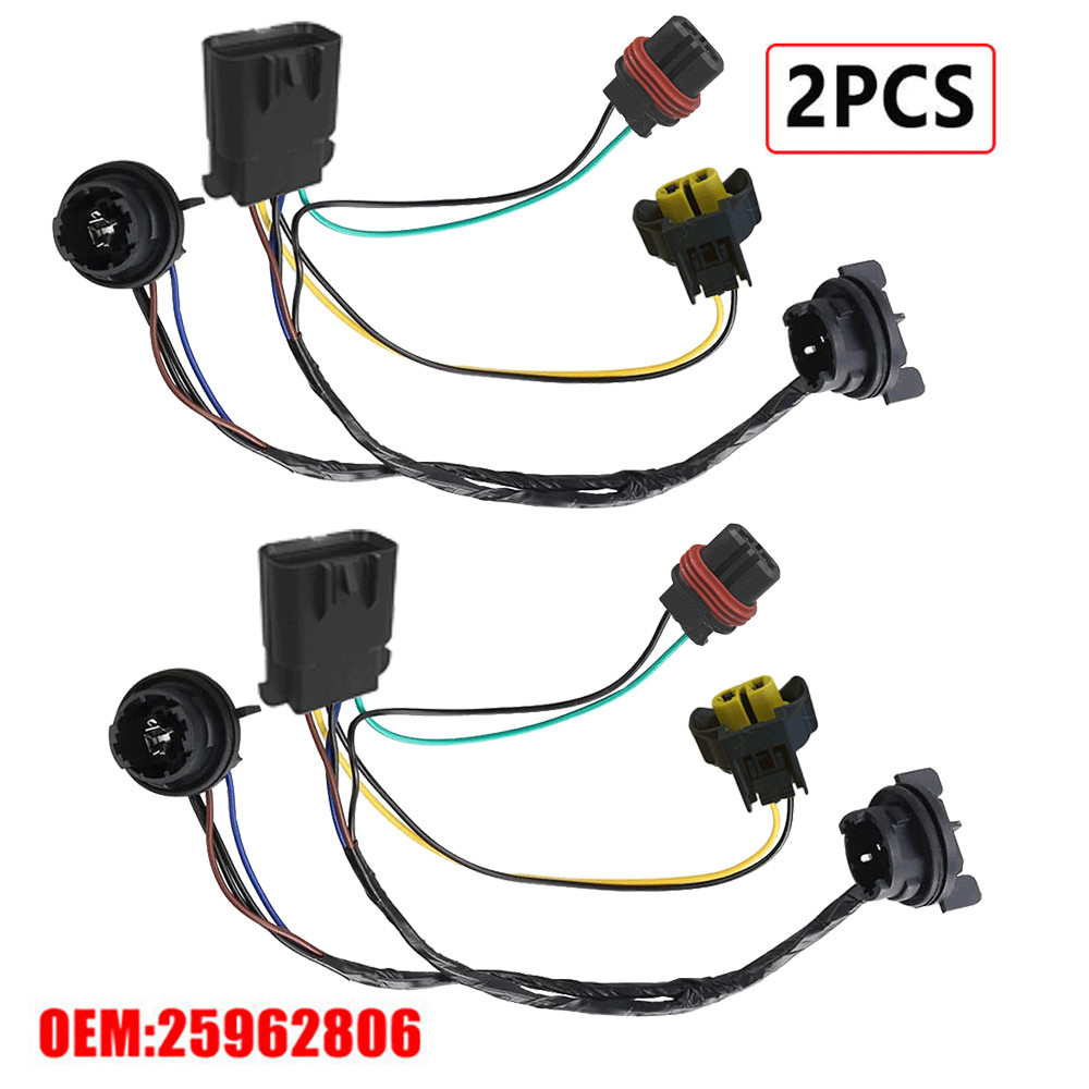 2PCS Headlight Wiring Harness FOR 2007-2013 Chevrolet Silverado 1500 HD 25962806