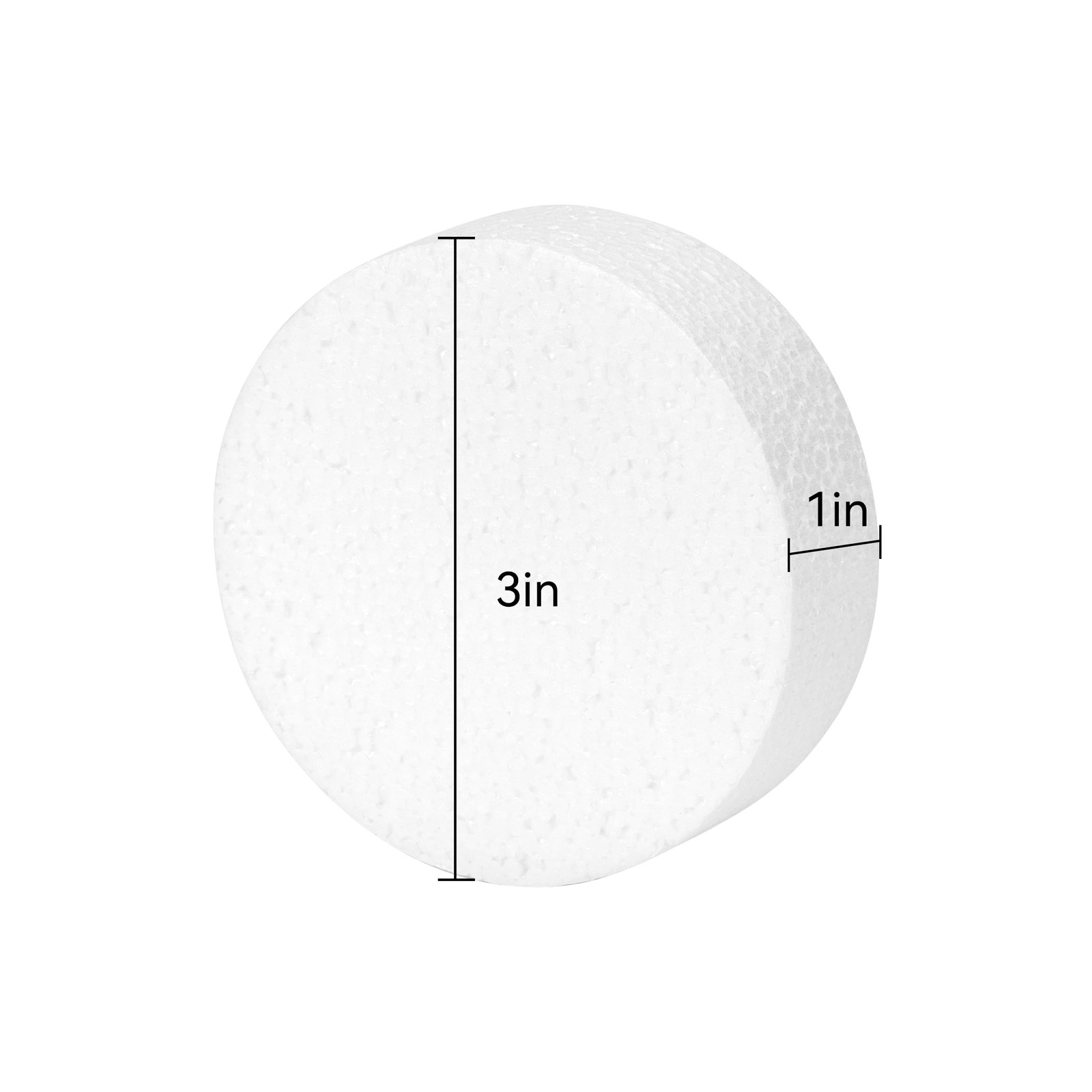 18 Pack 3-Inch Foam Circles for Crafts 1-Inch Thick Round Polystyrene Discs