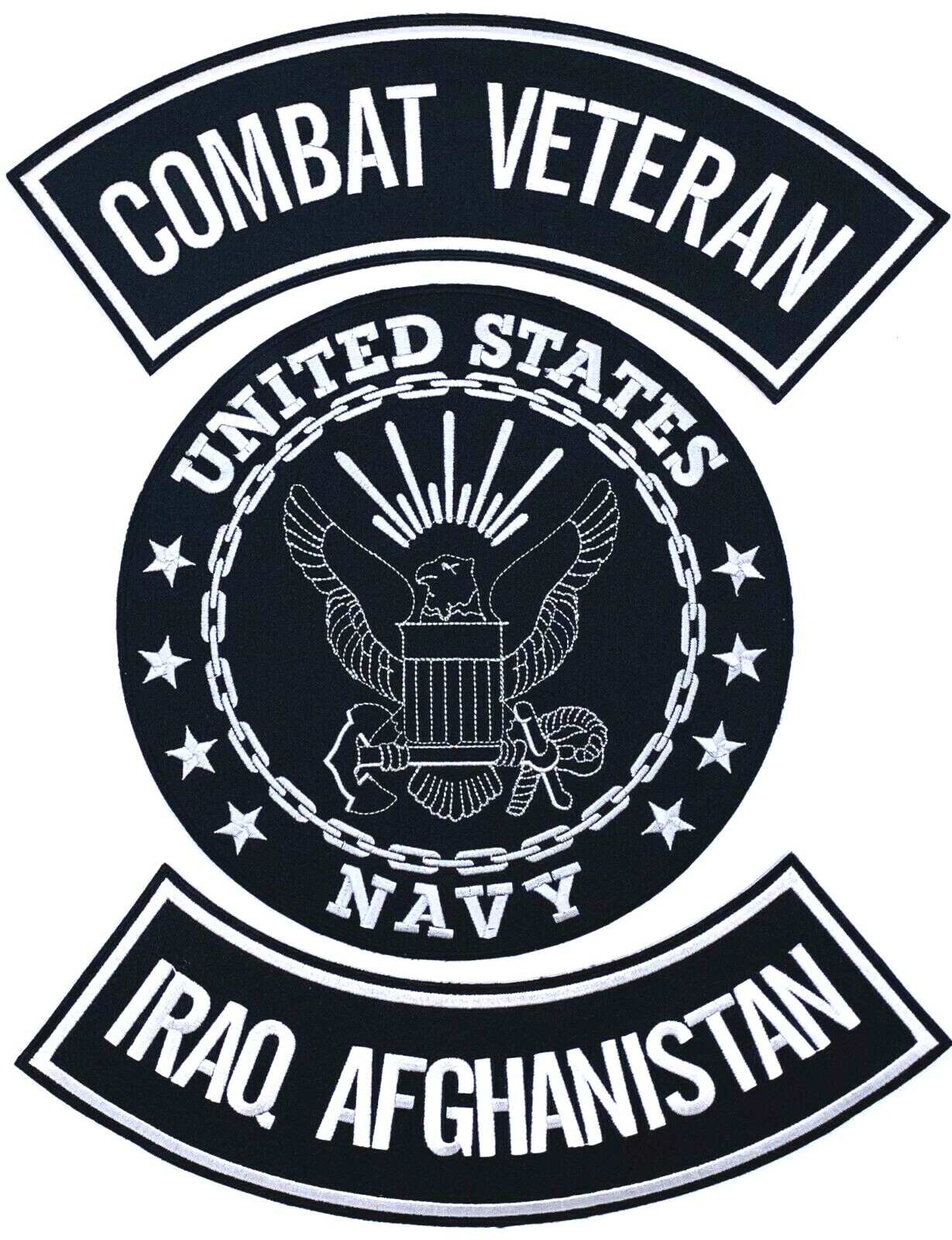 U.S. NAVY COMBAT VETERAN IRAQ AFGHANISTAN MILITARY MOTORCYCLE LOT OF 3 PATCHES