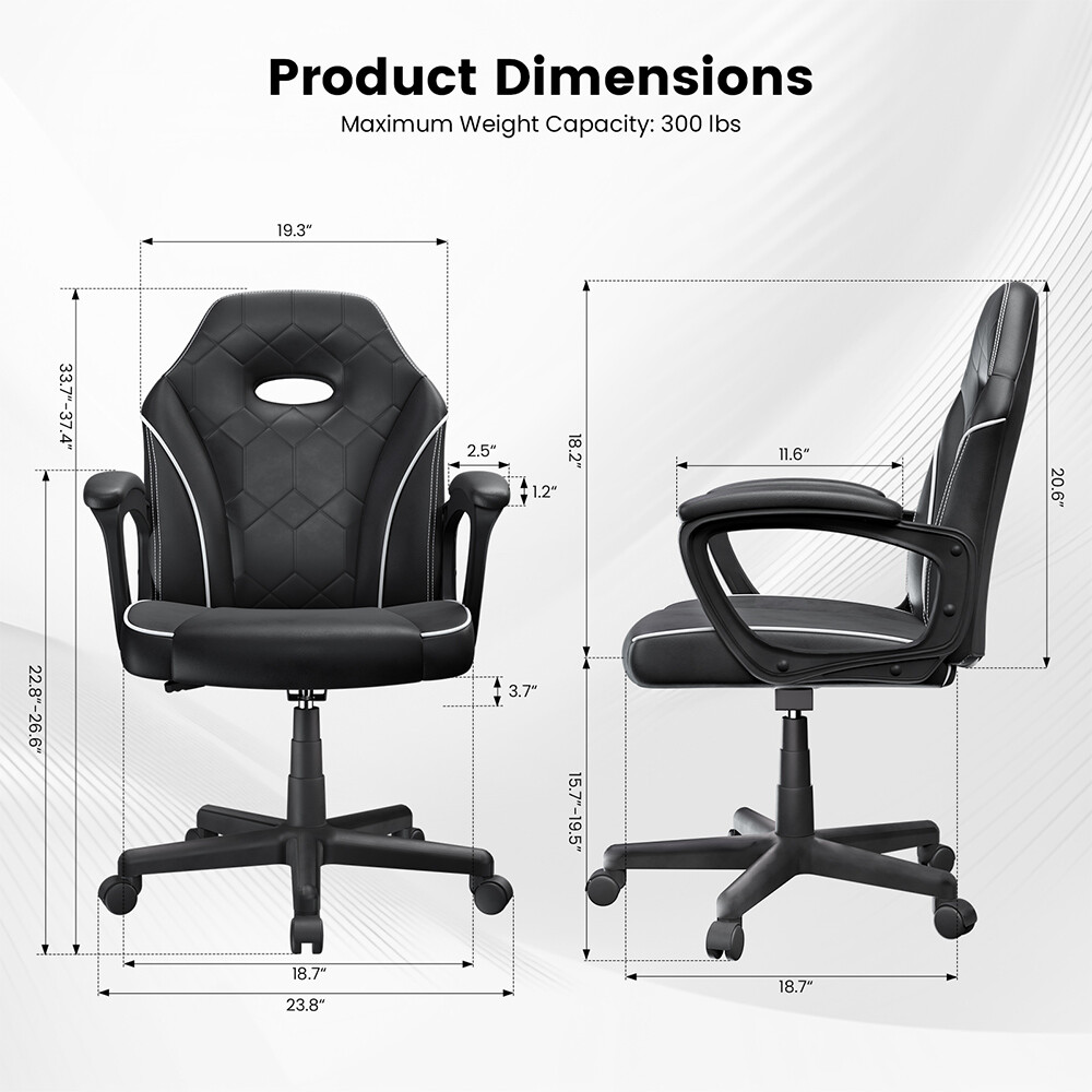 ACGAM Gaming Chair Office Ergonomic Desk Chair 360° Swivel/Adjustable Height