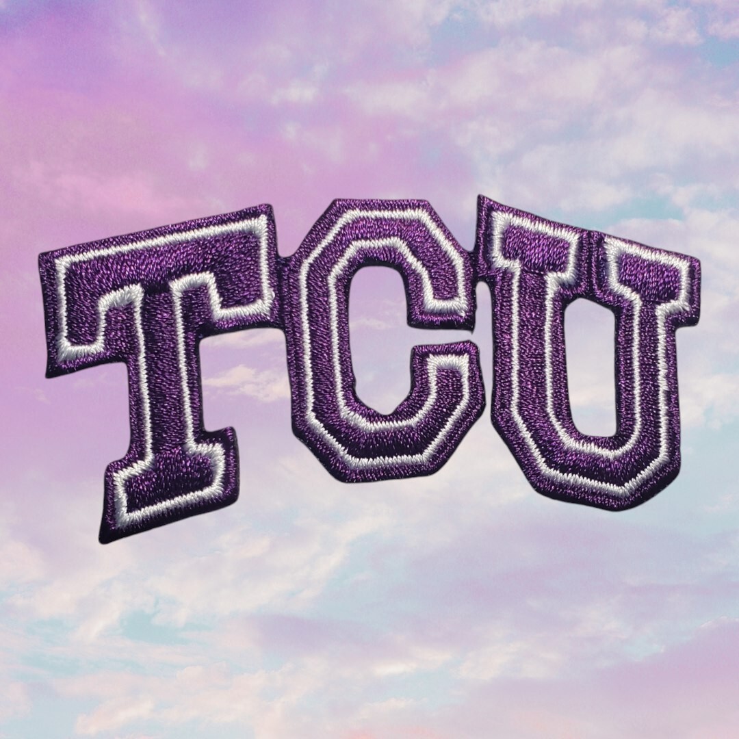 TCU Texas Christian Hornfrogs Patch. Embroidered. Iron On. 3"x1.5"
