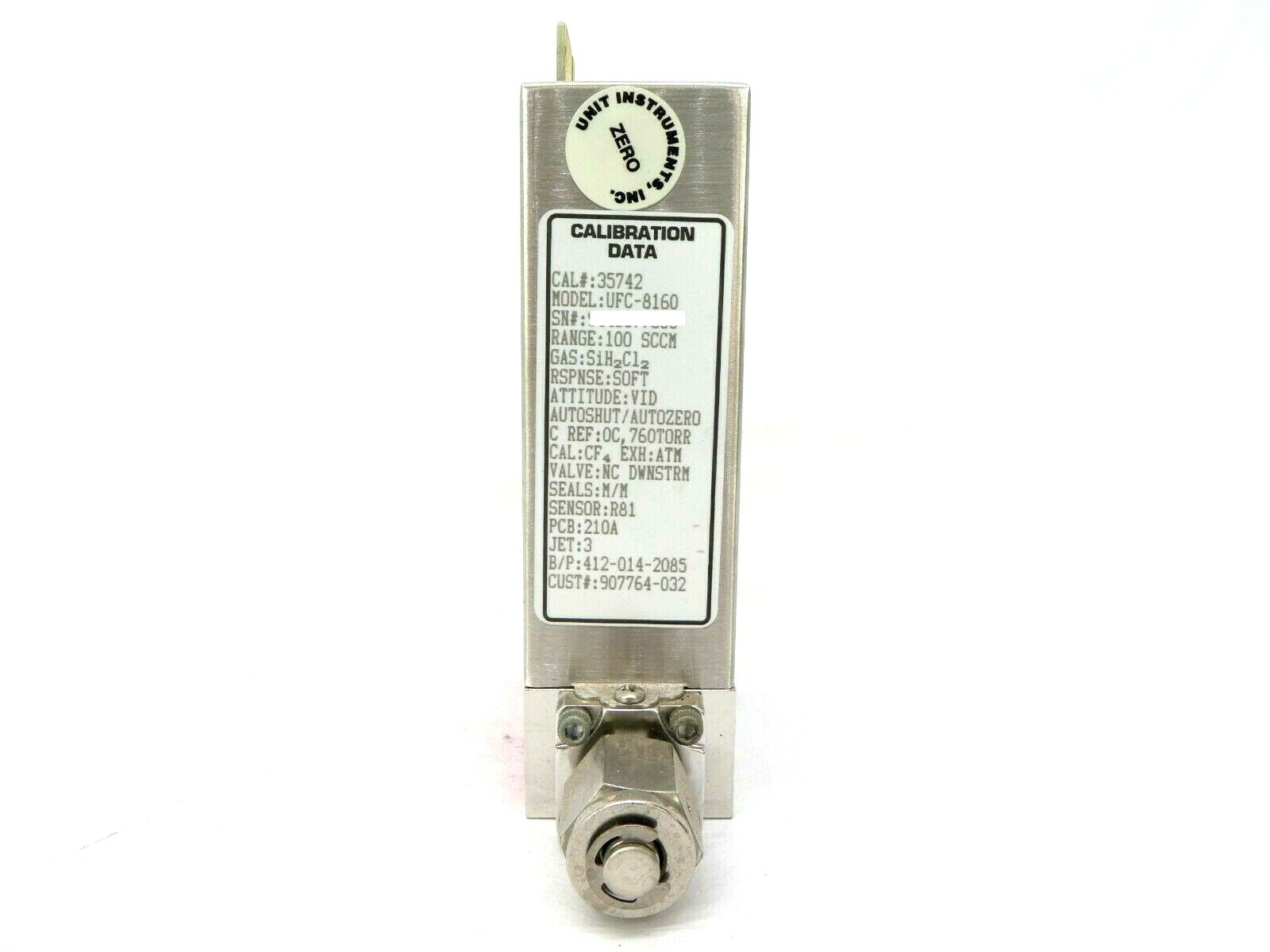 UNIT Instruments UFC-8160 Mass Flow Controller MFC 100 SCCM SiH2Cl2 Working