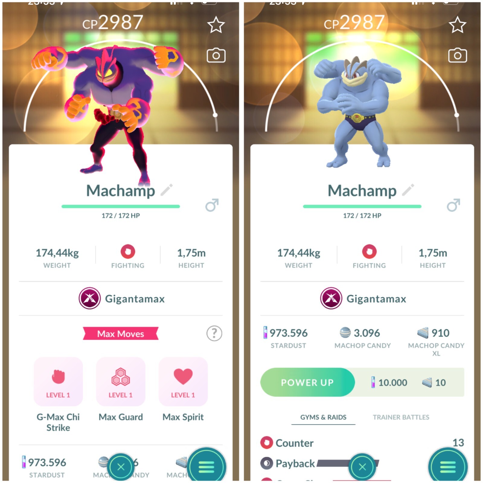 Gigantamax Machamp Iv40 3moveset - 3DmaxMove Tr-de 20k stardust