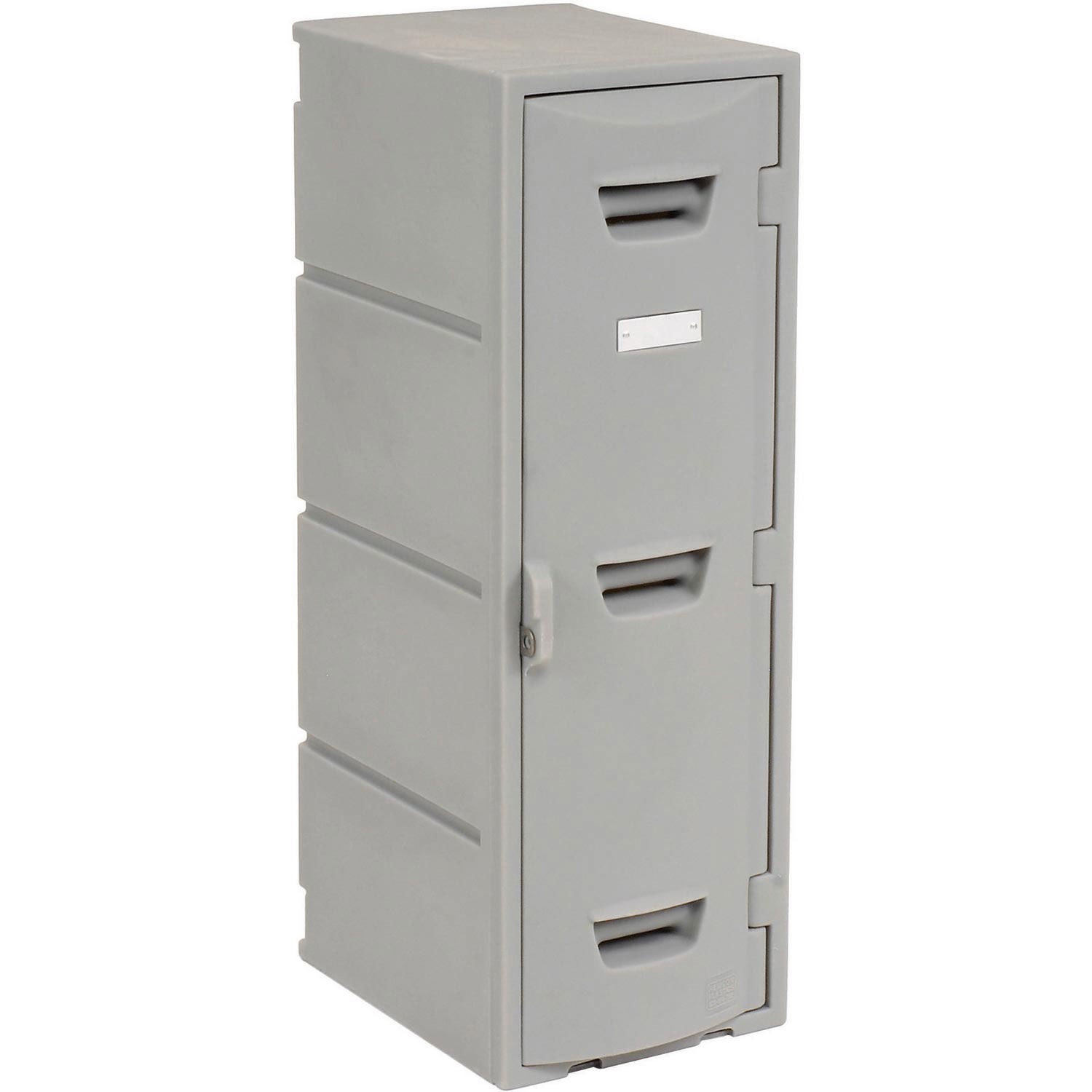 Box Locker for Double Tier Plastic Flat Top 12X15X36 Gray