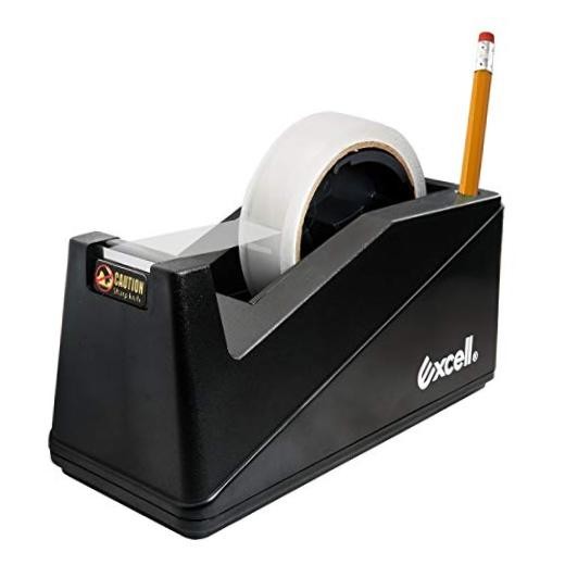 Desk Tape Dispenser (1" + 3" core) with Non-Skid Pad and Sand Weighted Base