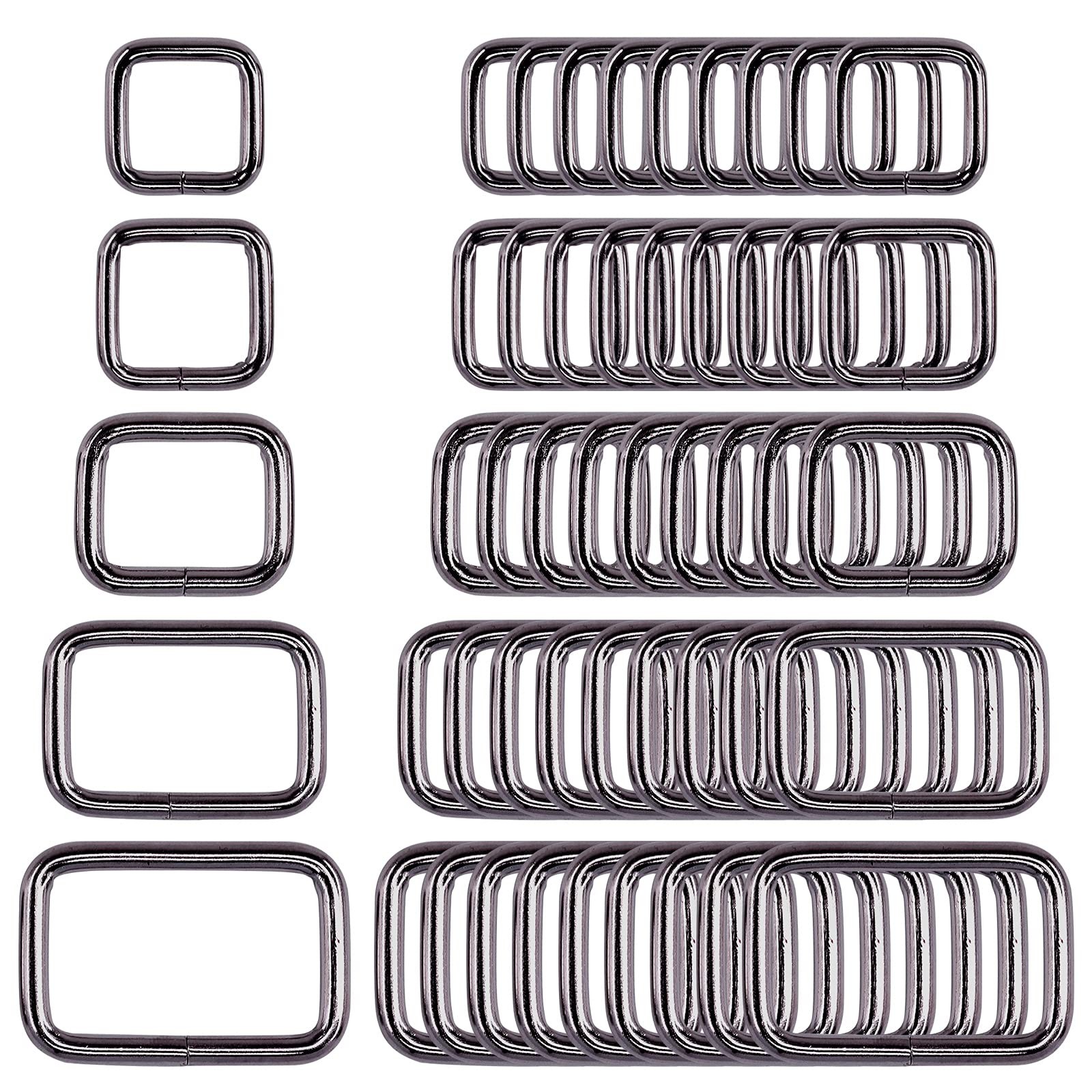Swpeet 50Pcs 5 Sizes 1/2" 3/4" 1" 5/4" 5/8" Multi-Purpose Metal 25, Gun-black