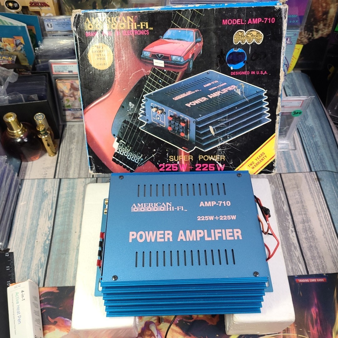 Vintage American Hi-Fi Power Amplifier Amp-710 225W + 225W NEW IN BOX! Blue USA