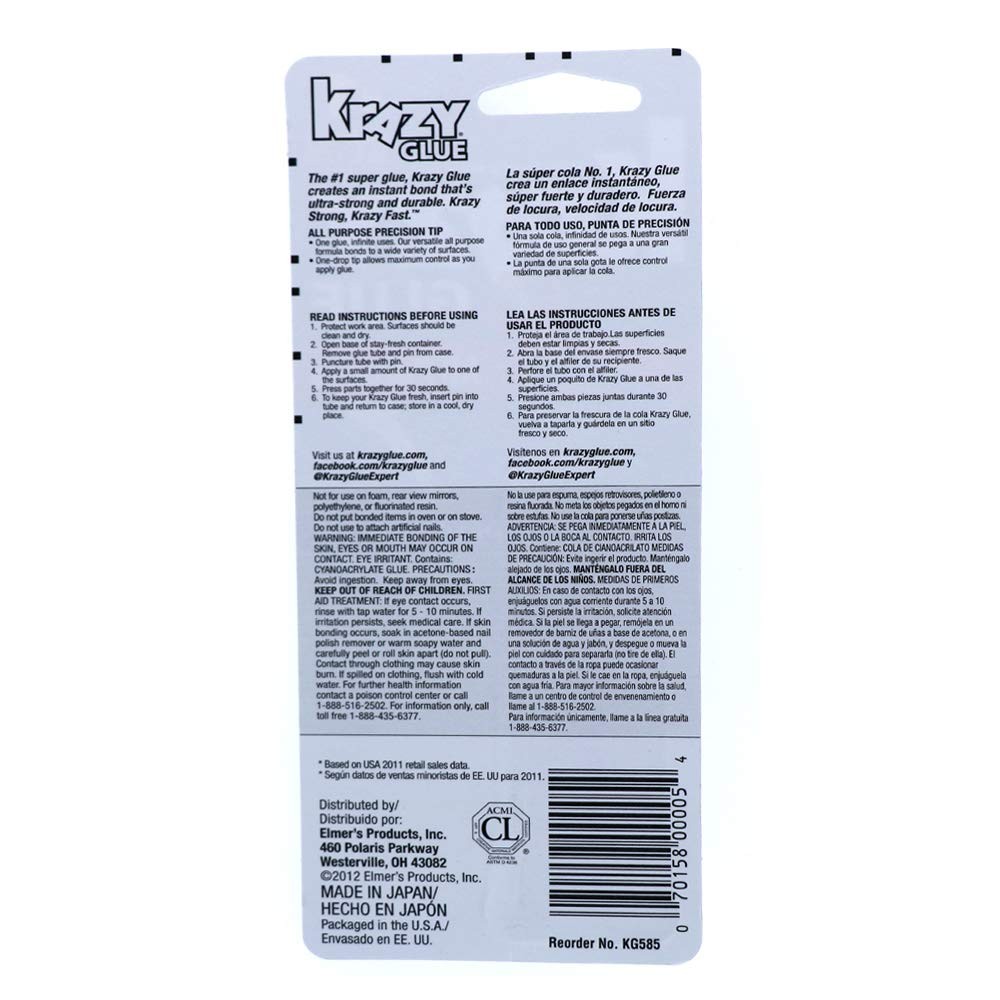 Original Adhesive - Super Glue - Precision Tip - Multi-Purpose Drop Applicato...