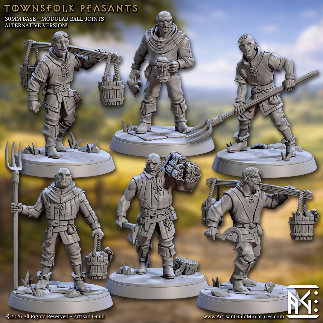 Townsfolk Peasant Drinking Guardsman - Artisan Guild - Dungeons and Dragons