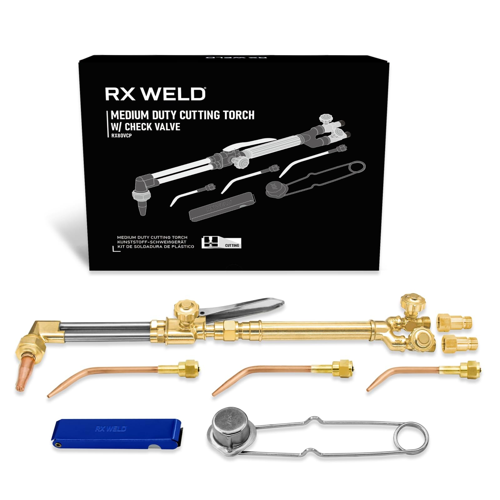 Medium Oxygen & Acetylene Torch Kit – 12 Pcs Welding Cutting Torch Kit, with ...