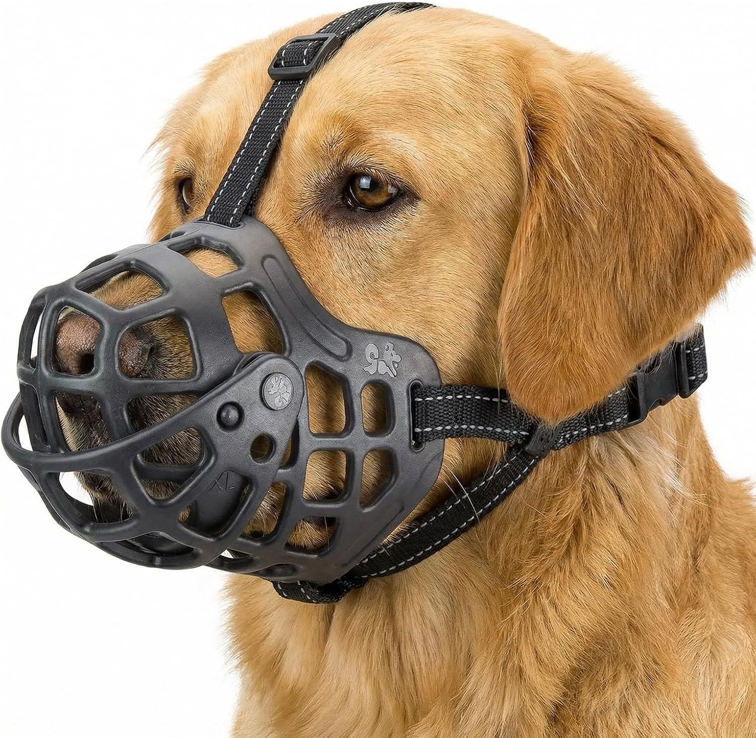 Silicone Dog Muzzle Adjustable XL Black Easy Clean