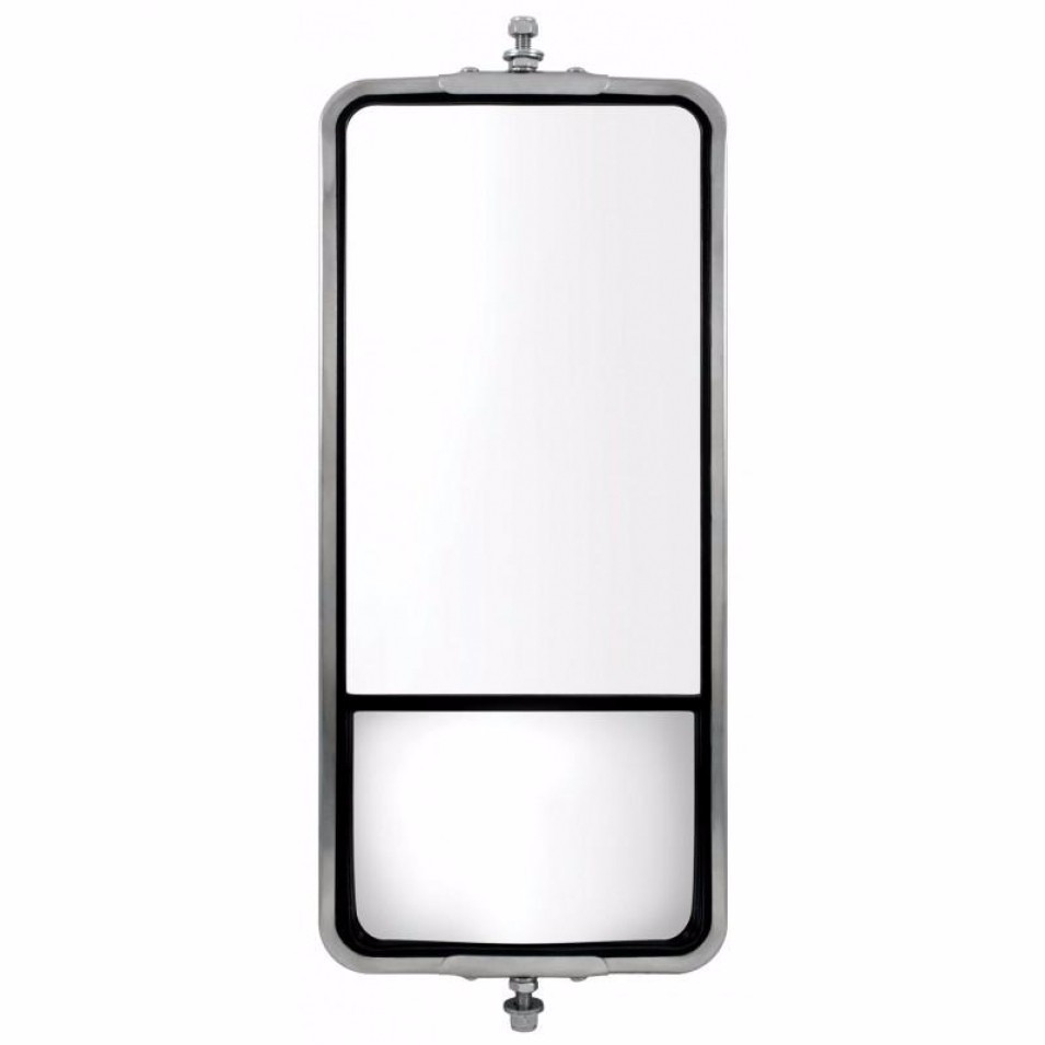 Universal 7" x 16" Stainless Steel West Coast Mirror - Heated with Convex Mirror