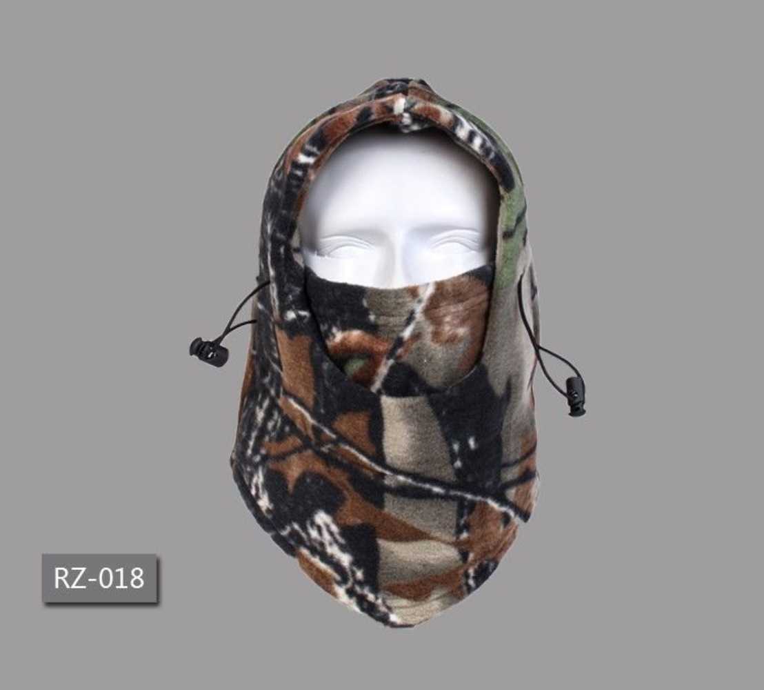 Balaclava Ski Full Face Mask Camo Fleece Neck Gaiter Hood Adjustable Hunting Hat