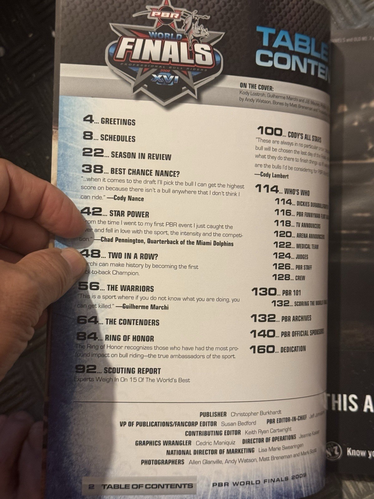 PRO BULL RIDING XVI Finals 2009 Official Program Las Vegas