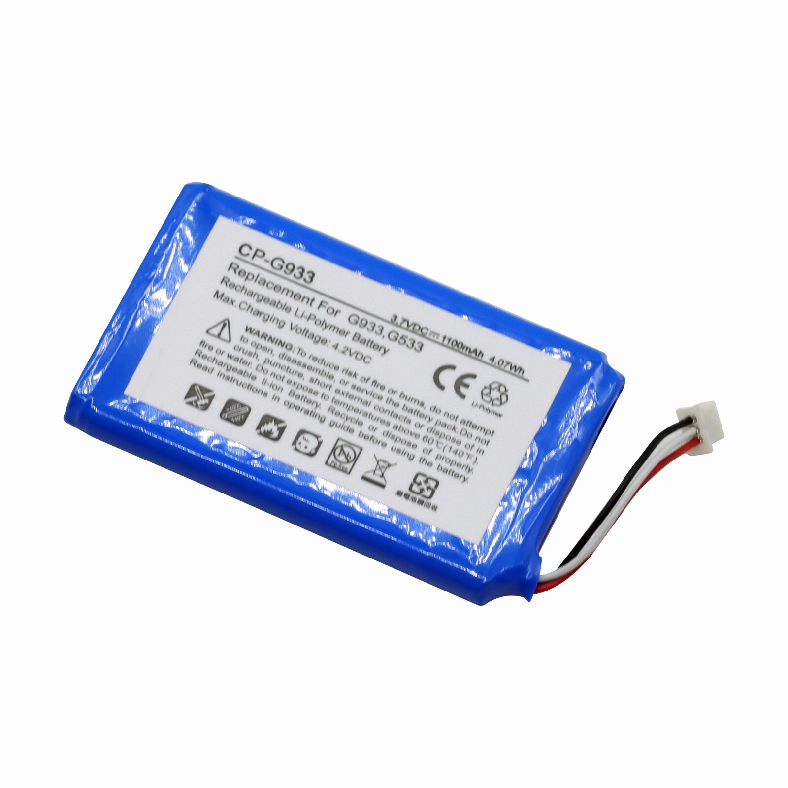 New Battery For Logitech G933 G533 Replacement Logitech 533-000132 G933 1100mAh