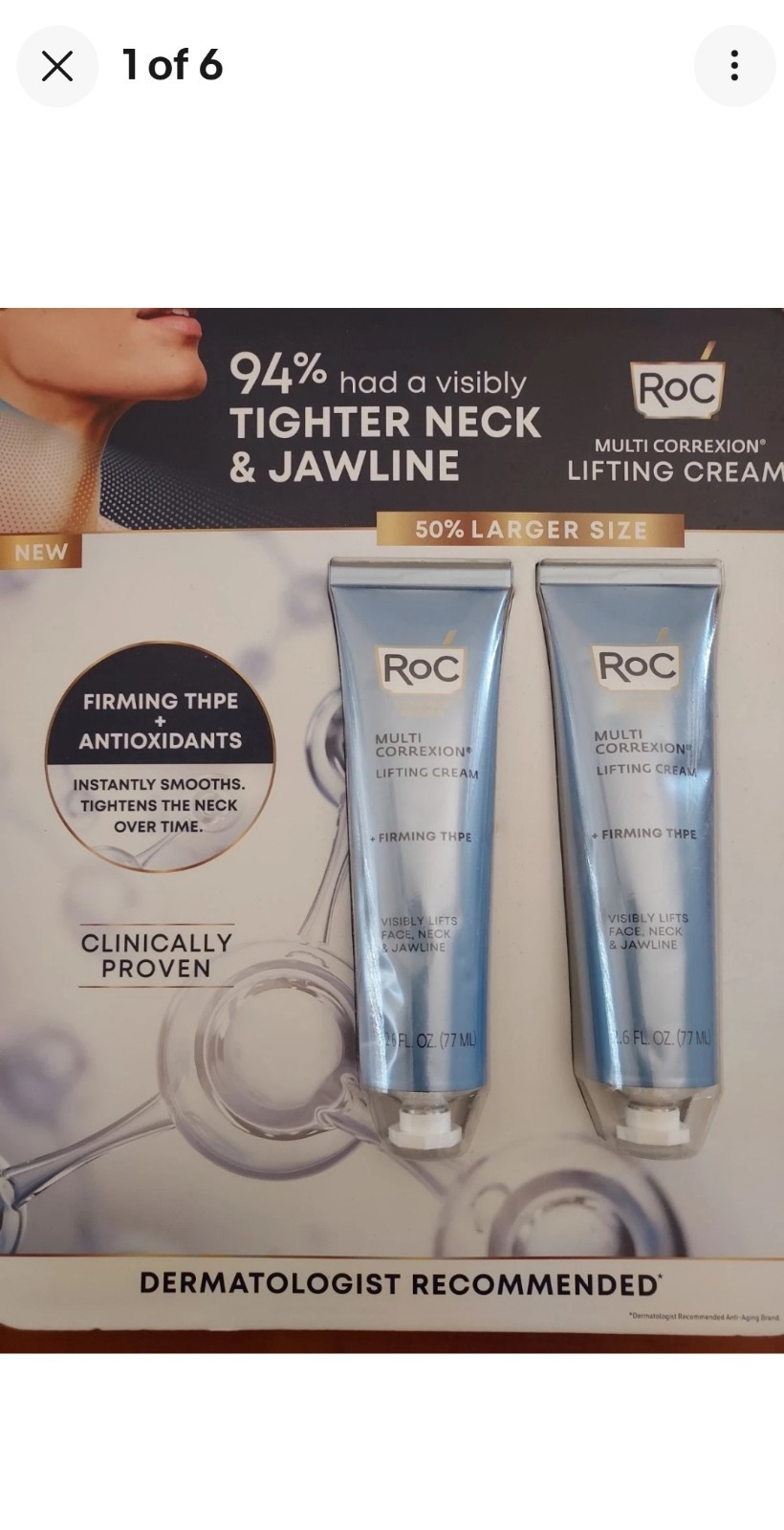 ROC Multi Correxion Lifting Cream 2.6 fl oz Each - 2 Pack New in Package