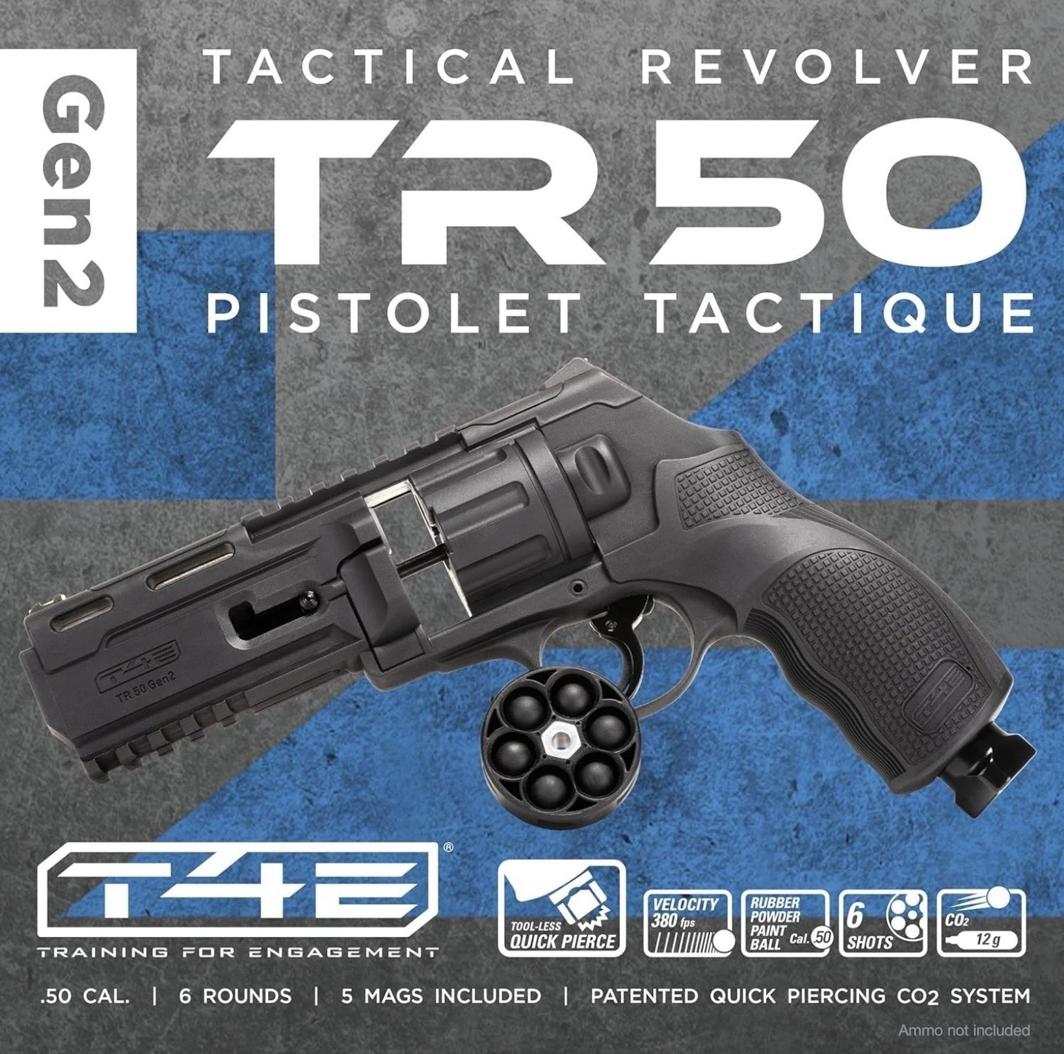 NEW UMAREX T4E TR50 GEN2 Paintball Marker Revolver .50 CAL