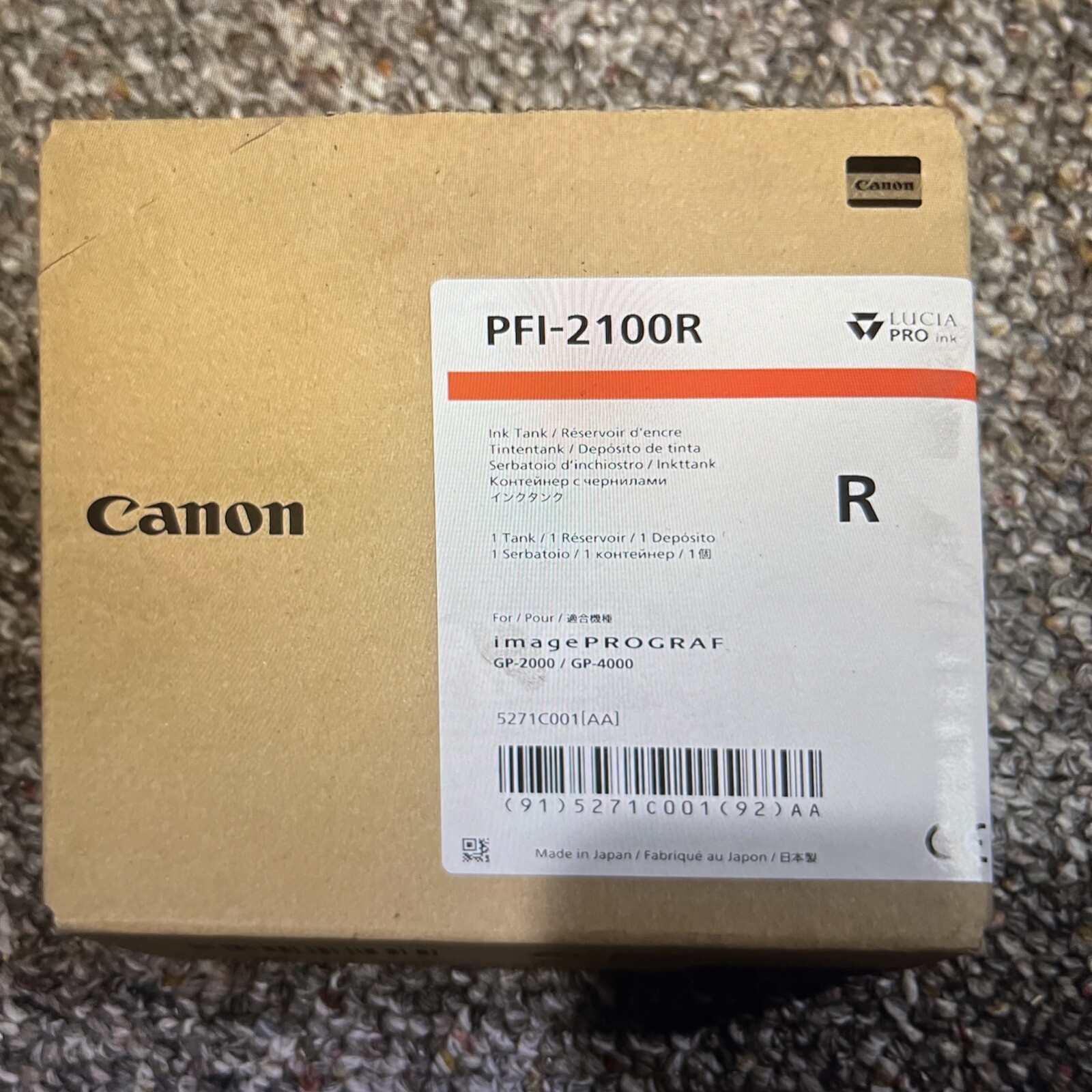 Canon PFI-2100R Red Ink Cartridge Expired