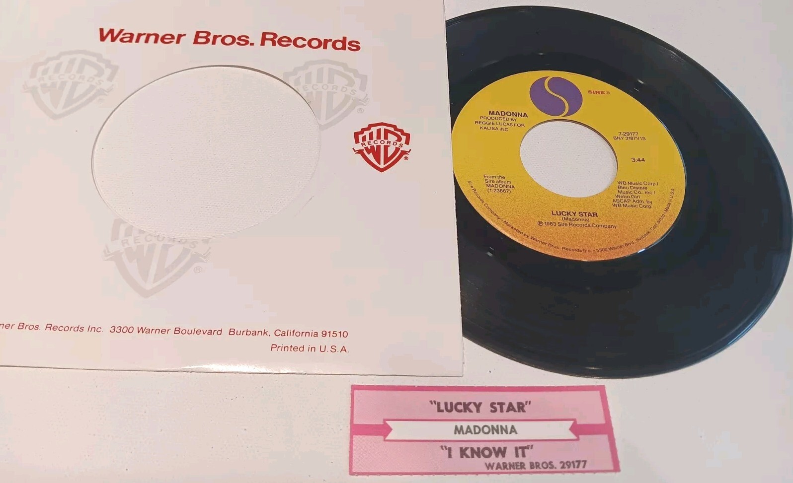 Madonna,  Lucky Star, 1983, 7", RARE JUKEBOX TS, ORIG PS  - EXCELLENT PLUS!!