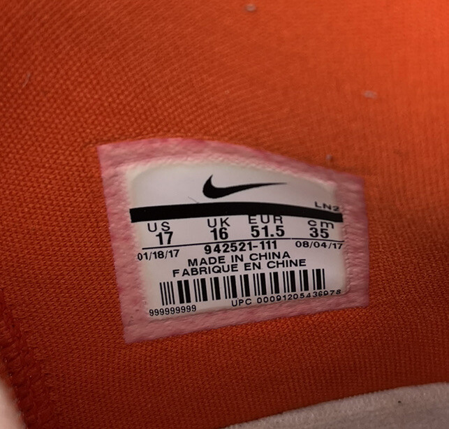 Nike Kobe AD White Orange TB 942521-111 Basketball Shoe Promo Sz 17 RARE EUC